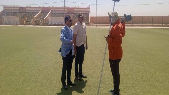 زيارة تفقدية قام بها محمود عبا رئيس جماعة اسا للملعب البلدي قبل انطلاقة اشغال تهيئته